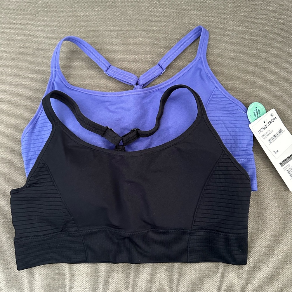 Nordstrom Black and Purple Sports Bras
